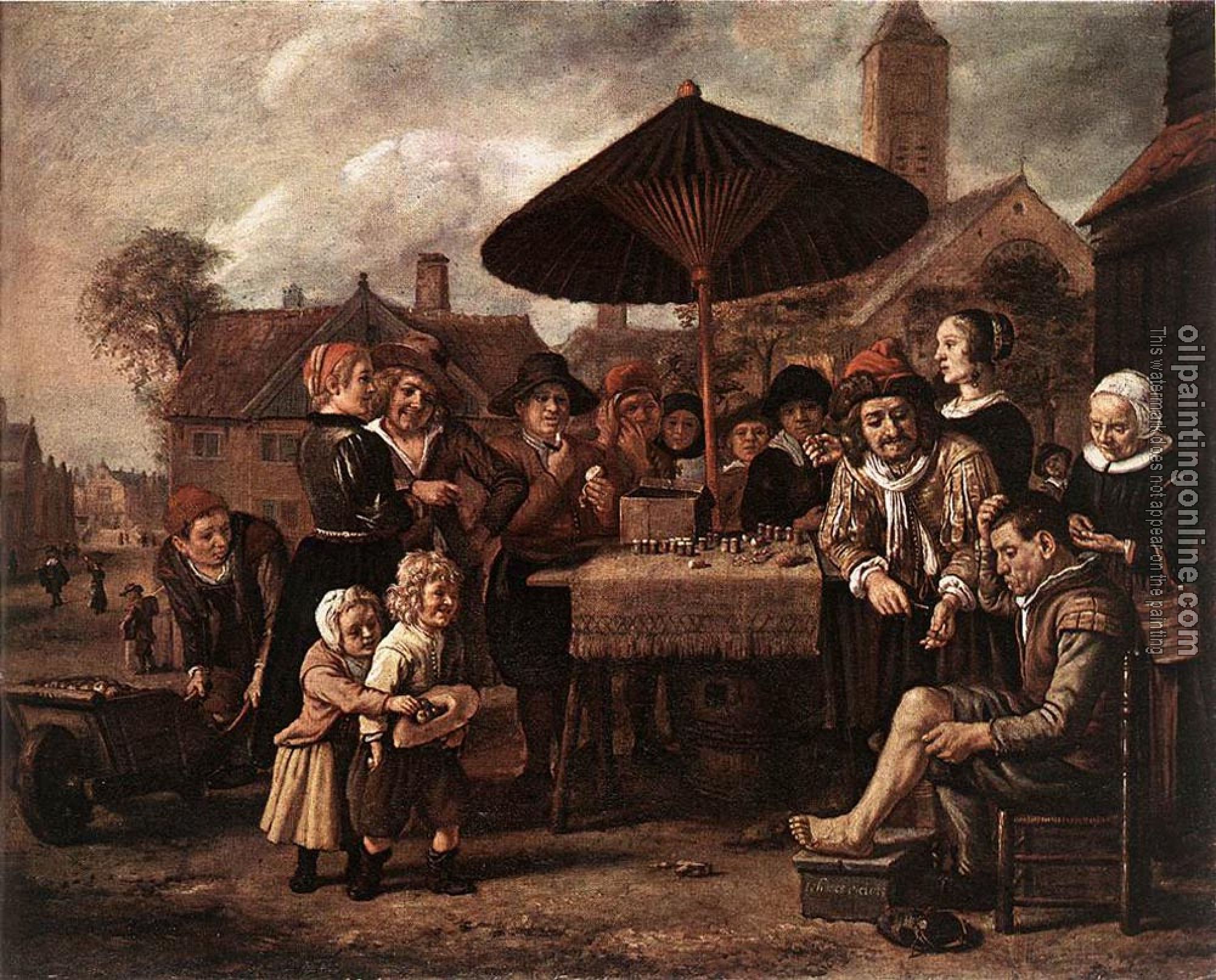 Jan Victors - Market Scene With A Quack At His Stall